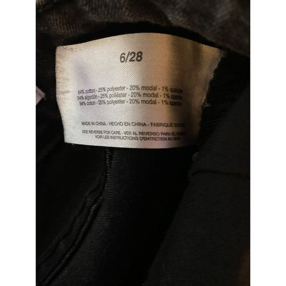 Frayed Jeans High Rise Skinny Button Fly Size 6/28 Black Denim - Picture 5 of 8